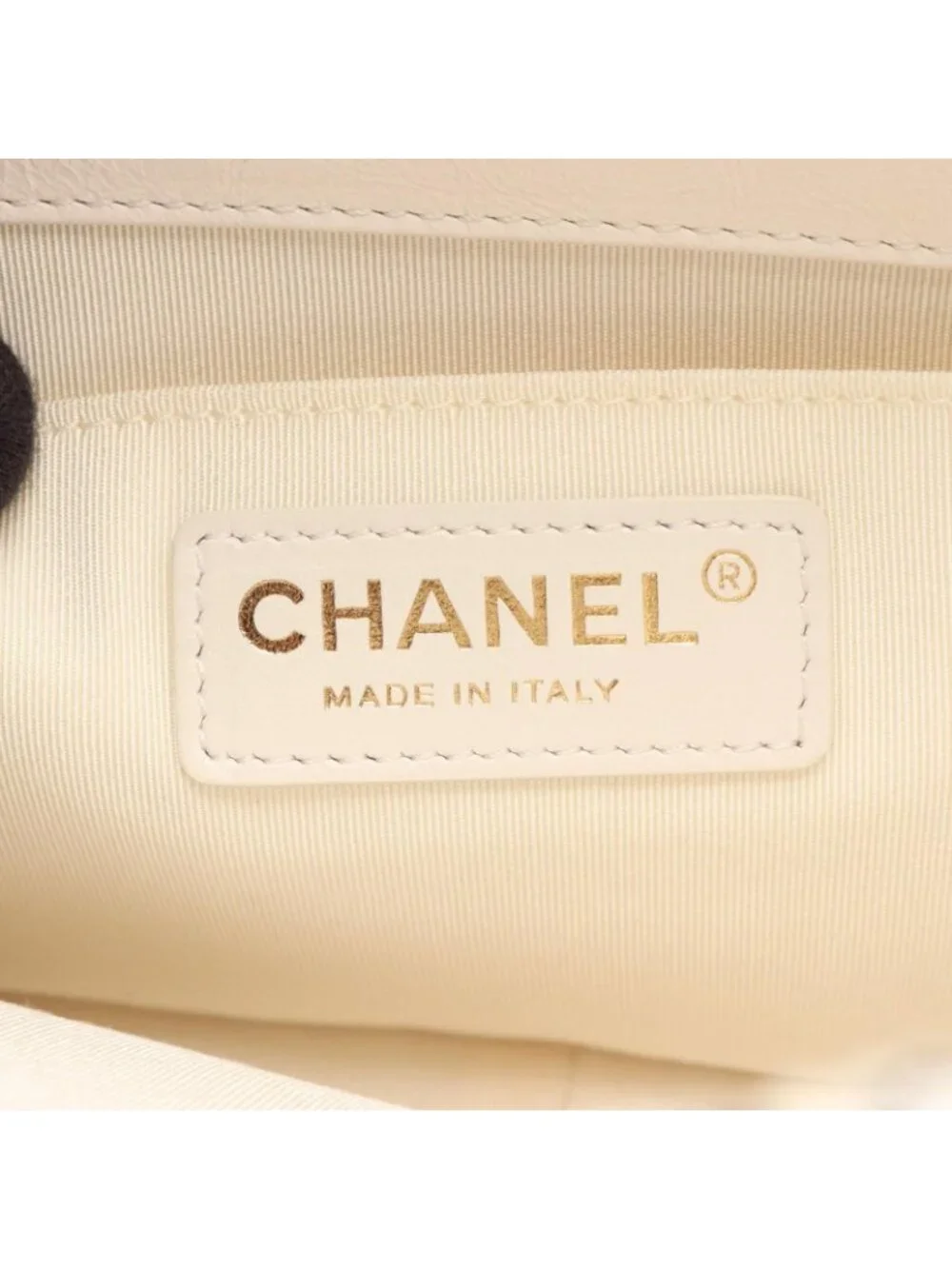 Chanel Shoulder Bag Quilted 2-Way White Calf Fabric